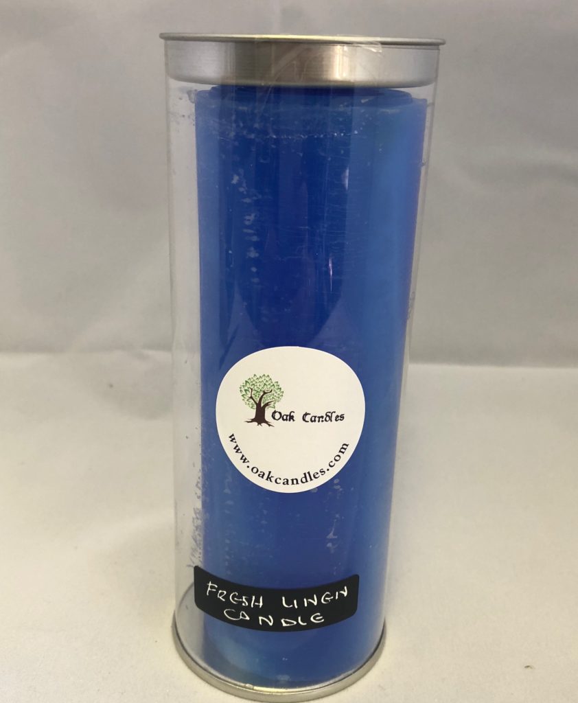 Fresh Linen Candle Scented Paraffin Wax Large Pillar Candle Oak